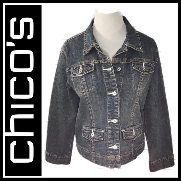 Chico's Jackets & Blazers - NEW Chico’s Platinum Denim Jacket Size 2 (L/12)